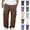 #03 Brown, variant on Cargo Sweatpants for Men Straight Wide Leg Baggy Pants High Rise Elastic Jogger with Pockets, Army Green 3XL