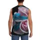 thumbnail image 4 of Fotbe Blue Lipped Pit Viper And Three Pink Roses Men's Camiseta sin Mangas Estampada para Hombres, Playera Casual para Gimnasio, Entrenamiento, Playa-Large, 4 of 7