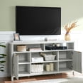 thumbnail image 6 of OAKHAM Tv Stands for 65 Inch Tv, Mid Century Modern Entertainment Center, TV Console with Fluted Doors Cabinet, Media Console with Storage, Pale Oak, 6 of 8