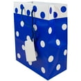 thumbnail image 2 of JAM Paper Matte Gift Bags, 8 x 10 x 4, Blue & White Polka Dot, 24/Pack, 2 of 2