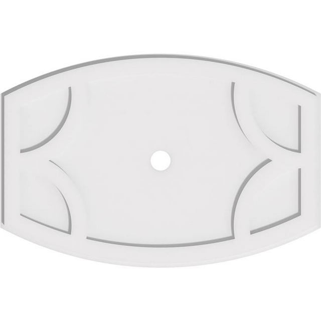 Ekena Millwork CMP32X21KY-02000 2 in. ID x 17.25 in. Rectangle Kailey Architectural Grade PVC Contemporary Ceiling Medallion