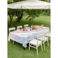thumbnail image 3 of Outdoor Tablecloth with Umbrella Hole and Zipper, Ombre Orange Blue Rectangle Table Cloth 60x102 Inch Waterproof Tablecloth, Summer Coastal Ocean Sea Beach Wave Picnic Table Cover for Patio Camping, 3 of 7