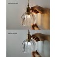 thumbnail image 4 of FSLiving Customizable Clear Grass Wall Sconces with Plug-in Cord Bedside Reading Light E26 Golden Base with Rotation Switch Industrial Wall lamp Fixture for Hallway Kitchen Island Bathroom Lighting, 4 of 7