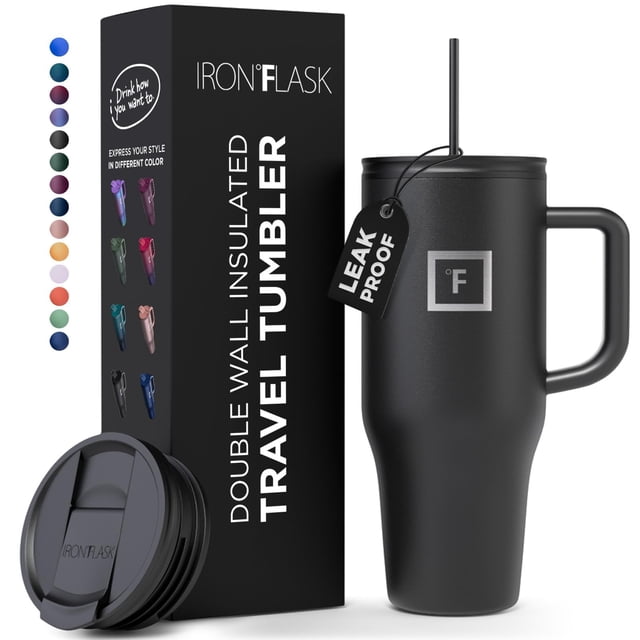 Taza aislante IRON °FLASK Co-Pilot con tapa con pajita y tapa abatible, 1,2 L