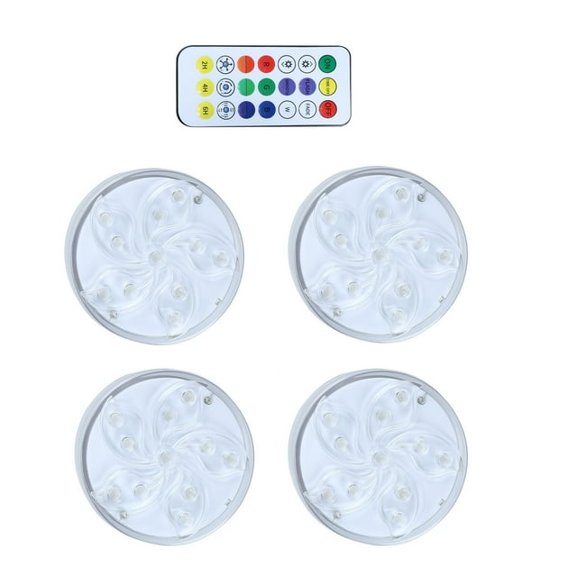 EGNMCR Decorative Lights Underwater Diving LED Lamp, Color Changing Lamp, 16 Color Remote Control Wireless LED Lamp, Suitable For Swimming Pool, Flower Pot, Fish Tank garden light
