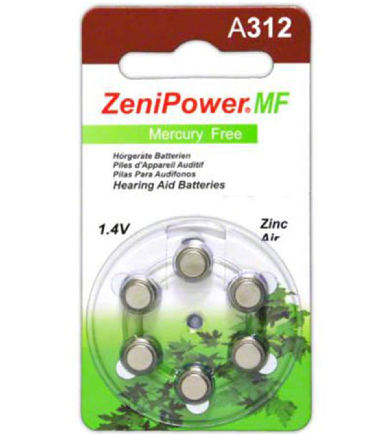Zenipower Size 312 Zinc Air Hearing Aid Batteries 120 Pack