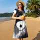 thumbnail image 4 of Balery Yin And Yang Vestidos sueltos de manga corta para mujer, vestidos de verano 2025, vestidos casuales de corte A con vuelo., 4 of 6