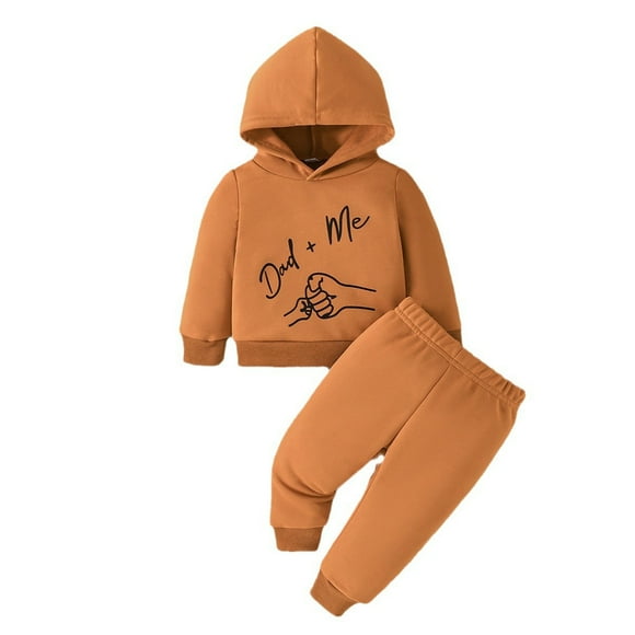 Infant Baby Boys Outfits Letter Printed Pullover Hooded Sweatshirt Casual Pants Sets Garçons Vêtements Size 9-12 Months