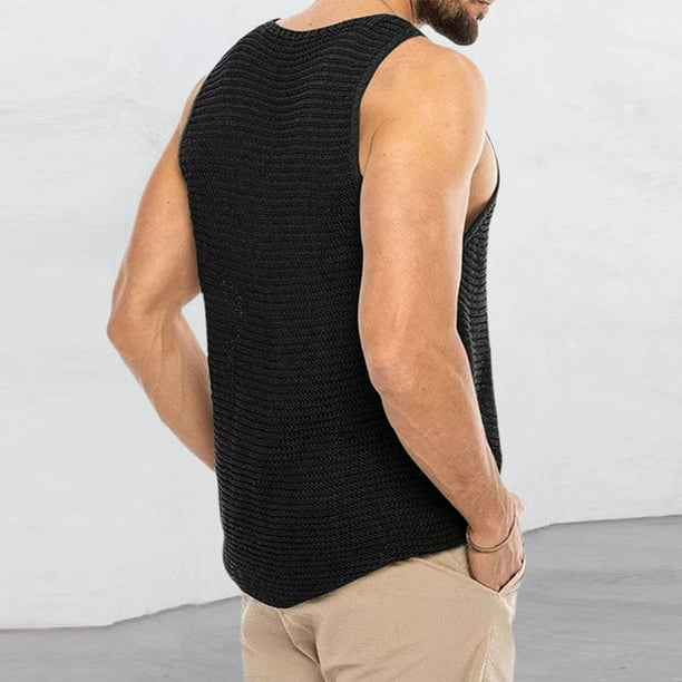 nsendm Mens Sweater Heart Sweater See Through Sleeveless Tank Tops for Men  Casual Unique Workout Outdoor T Long Oversized Sweaters for Adult Male  Sweater Black Size XL 