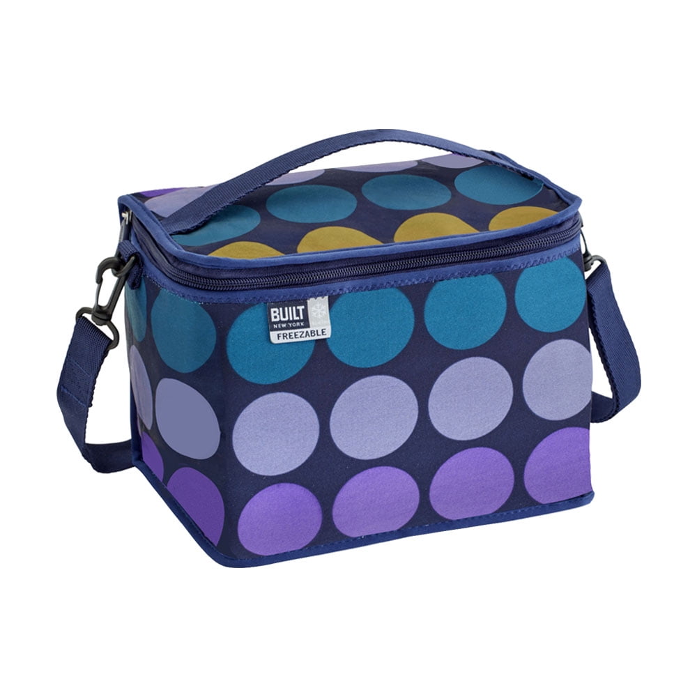 Built Ny Icetec Collection Freezable Cube Lunch Bag Plum Dot
