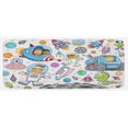 thumbnail image 1 of Outer Space Kitchen Mat, Deep Space Astronaut Girl Boy Aliens Rockets on Moon Theme, Plush Decorative Kitchen Mat with Non Slip Backing, 47" X 19", Multicolor, by Ambesonne, 1 of 1