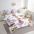 thumbnail image 3 of Manfei Purple Elf Princess 7pcs Bedding Comforter Set,Cute Fox Mouse Queen Bedding Sets,Cartoon Moushroom House Queen Sheet Sets For Girls,Luxury Bedroom Decor Reversible, 3 of 8