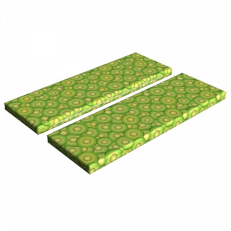 

Kiwi Bench Cushion Set of 2 Illustration of Continuous Pattern with Exotic Fruit Slices Standard Size Foam Pad and Decorative Cover Lime Green Pastel Yellow by Ambesonne