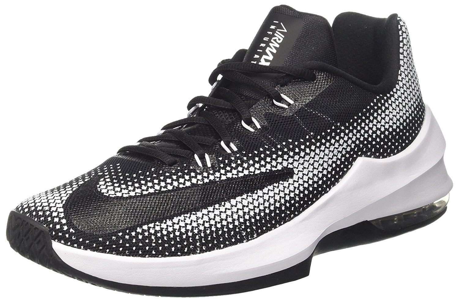 Nike Air Max Infuriate Low Basketball Shoe, Black/White-Dark Grey, 10 رسم قهوة