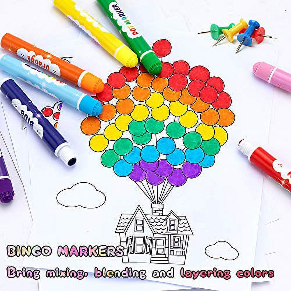 Nicecho Dot Markers Kit, 12 Colors Washable Fun Art Marker for Toddlers,  Bingo Daubers for Preschool Children, Dab Paint Marker Set Coloring  Supplies