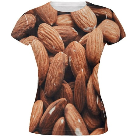 Halloween I'm Nuts Costume Almonds All Over Juniors T Shirt Multi