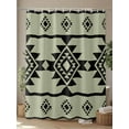 thumbnail image 4 of Fsddascl Sage Green Boho Shower Curtain Set - Standard 72" x 72" Bathtub Curtain with 12 Hooks, Southwest Aztec Abstract Geometric Waterproof Fabric Stall Shower Curtains for Bathroom/Bathtub, 4 of 6
