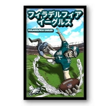 Philadelphia Eagles 14" x 20" Framed Anime Art Print