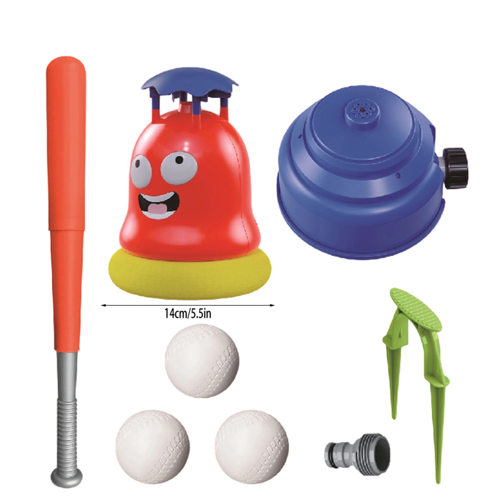 2-in-1 Baseball Water Sprinkler Play Toy, Kids Outdoor Summer Garden Lawn Game Set, Splash Ball Interactive Activity Toy for Boys Girls Backyard Pool Use