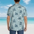thumbnail image 6 of Xecao Cute Hippopotamus print Hawaiian shirt - a stylish short-sleeve button-down for men, perfect for casual beach and tropical outings., 6 of 9