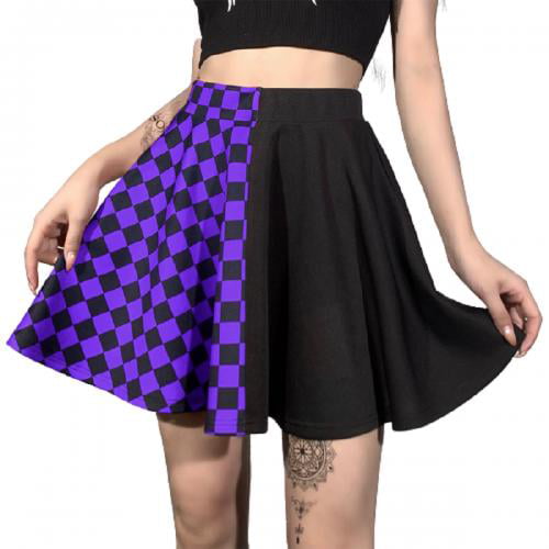NEW boho hippy Girls Black purple velvet lace frilly skater Skirt party Gift 
