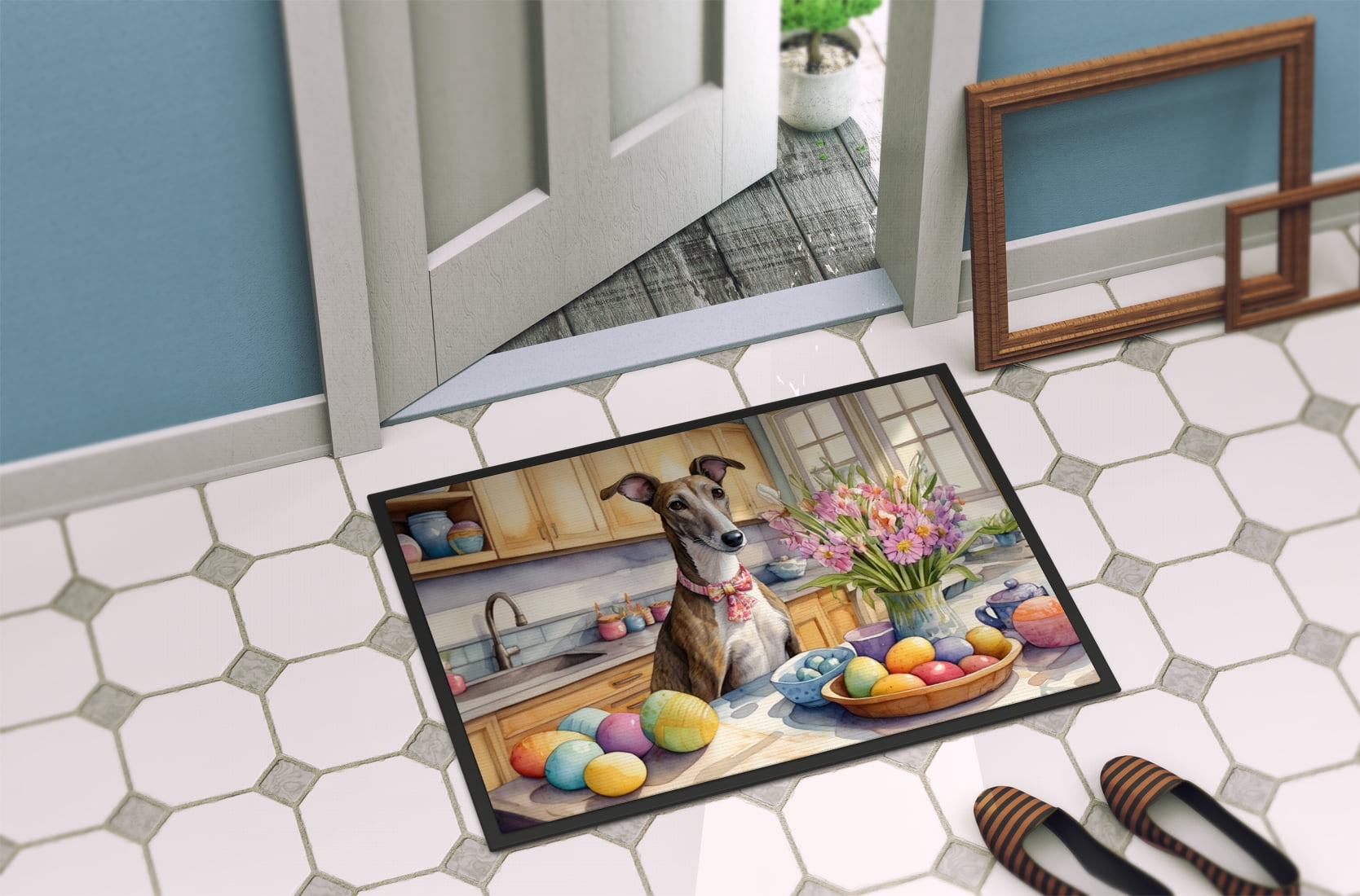 Decorating Easter Greyhound Doormat 27 in x 18 in