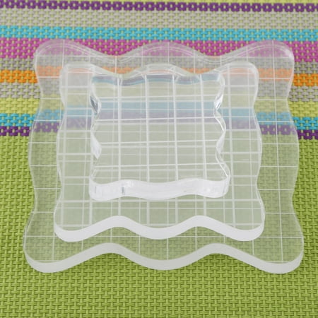 Acrylic Stamping Block Kit (Yosoo Transparent Clear Acrylic Block Pad for Scrapbooking Color Stamping Process Essential Tools, Acrylic Stamping Block, Acrylic Grid)