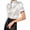 White, variant on Women's Casual Turndown Collar Blouse Lace Short Sleeve Tops T-Shirt for Comfortable Office Business Casual Wear Bronze S