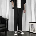 thumbnail image 4 of pantalones de traje para hombre, holgados, fluidos, de seda helada, rectos, drapeados, marrones, para trabajo, para oficina, elegantes, a la moda, 4 of 4