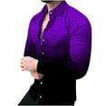 thumbnail image 5 of TIHLMK Mens Long Sleeve Tshirts Men's Long Sleeve Gradient Slim Geometric Graphic Printed Casual Shirt, 5 of 6