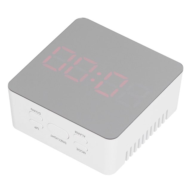 Horloge Intelligente, Exquise Horloge Miroir Carré, Réveil en Forme de Multifonction Automatique Horloge Miroir LED pour Chambre à Coucher pour Bureau pour Salon