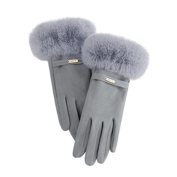 QHUDLV Winter Warm Velvet Gloves,Women’s Windproof Thick Fleece,Cozy Outdoor Mittens