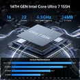 thumbnail image 2 of Thdeukoty AI Mini PC, Intel Ultra 7 155H(16C/22T),64GB DDR5 2TB M.2 NVMe SSD, Mini Computer with WiFi 7 BT5.4/Dual 2.5G LAN/USB 4.0/HDMI/DP/8K/Windows 11 Pro, Desktop Computer, 2 of 7