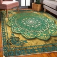 thumbnail image 3 of Ethnic Decorative Rug, Mystic Mandala Culture Karma Calmness and Harmony Boho Design, Quality Carpet for Bedroom Dorm and Living Room, 6 Sizes, Petrol Blue, by Ambesonne, 3 of 4