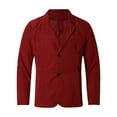 thumbnail image 4 of Men's Slim Fit Solid Color Blazer Jacket – Lightweight 2-Button Long Sleeve Business Casual Suit Coat for Everyday, Dinner, Prom & Wedding, 4 of 8