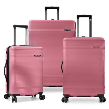 Travel Select Jaylen Hardside Spinner Luggage Set w/ USB Port, Pink, 3-Piece (22/26/30)