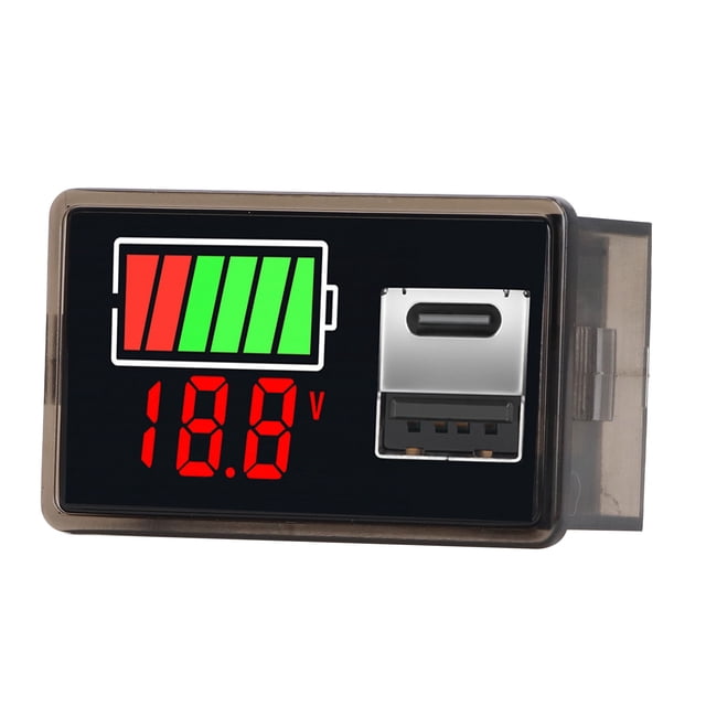 Tension de Batterie CC 8-30 V avec Écran Rétroéclairé à DEL, Compteur de Batterie à Inversion de Polarité pour Piles au Lithium, à l'Acide et au Fer au Lithium