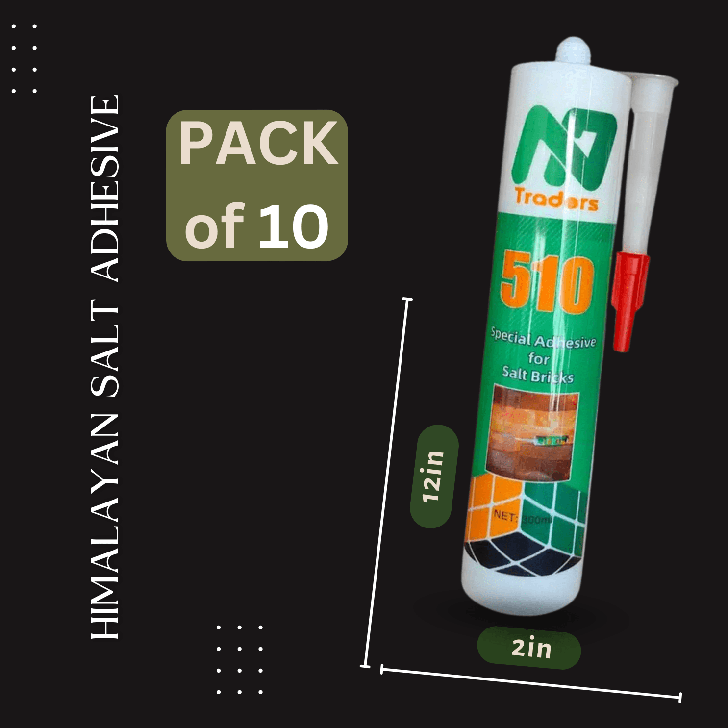 Himalayan Salt Adhesive - Pack of 10 | Industrial-Grade Glue for Salt Bricks & Tiles