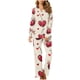 thumbnail image 5 of RKSTN Women's Valentines Pajama Sets Plus Size Notch Collar Button Down Valentine's Day Print T Shirt Top and Pjs Pant 2 Piece Matching Set Casual Lapel Sleepwear Shirt Pjs Loungewear Two Piece Set, 5 of 6