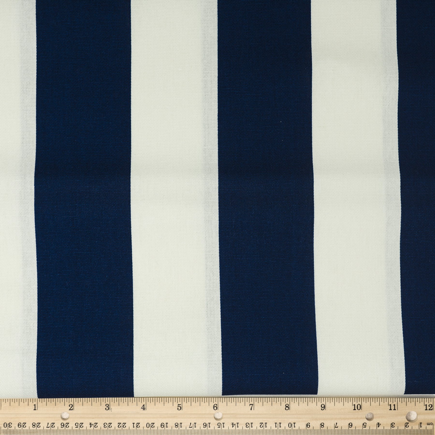 Waverly Inspirations 100% Cotton Duck 45" Width Stripe Print Navy Color Sewing Fabric by the Yard