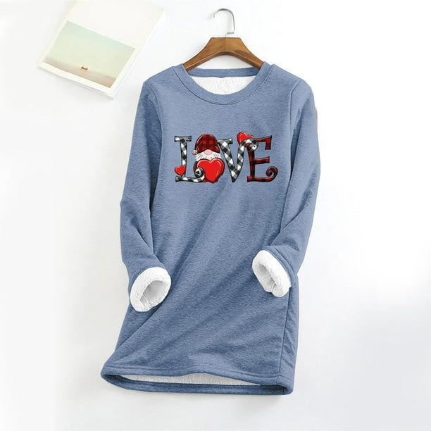 Women Casual Crew Neck Tunic Tops Ladies Winter Warm Long Sleeve