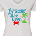thumbnail image 4 of Inktastic Life is Better at the Beach Crab and Palm Tree Women's V-Neck T-Shirt, 4 of 5
