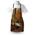 thumbnail image 3 of Autumn Apron Rainy Gloomy Day Forest Path with Leafless Trees Art Photograph, Unisex Kitchen Bib Apron with Adjustable Neck for Cooking Baking Gardening, Marigold Amber and Seal Brown, by Ambesonne, 3 of 3