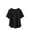Black, variant on Annhoo Women's Plus Size Lounge Tops Summer Loose Short Sleeve Crewneck Ruched Tees Fashion Curved Hem T Shirts