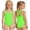 Z260316-1-Green, variant on SNKSDGM Girls Swimsuit with Shorts Size 10 Kids Girls Swimsuits One Shoulder Ruffle Swimwear Solid Bathing Suit 11-12 Years