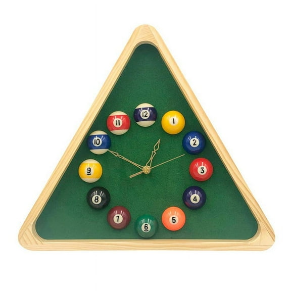 13 Inch Billiard Quartz Clock with Solid Wood Frame Wall Clock