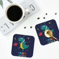 thumbnail image 5 of Balery 4 Pcs Dinosau Space Explorerleather Coasters Set, Drink Table Cup Coasters For Living Room Kitchen Coffee Decor, 5 of 9