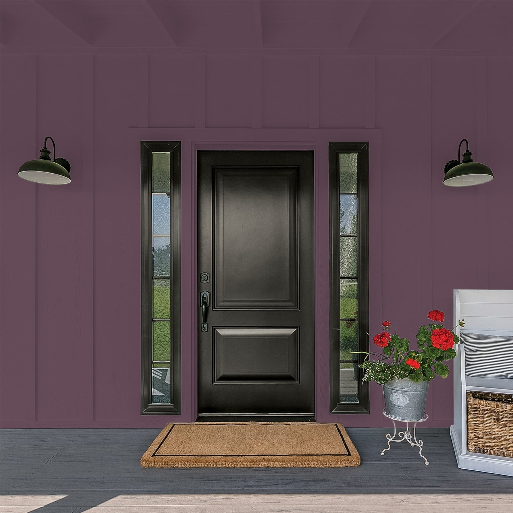 Glidden HEP Purple Basil / Purple Flat Exterior Paint with Primer, 1 Gallon