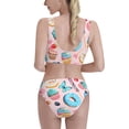thumbnail image 3 of Picia Cupcakes and Donuts Women's High Waisted Bikini Scoop Neck Swimsuit Two Pieces Bathing Suit-Medium, 3 of 8