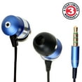 thumbnail image 2 of GOgroove Earbud Headphones with Microphone, Deep Bass, & Comfortable Ear Gel Tips (Blue), 2 of 7